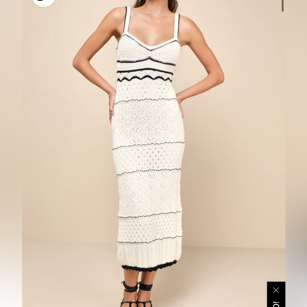 Lulus Unique Persona Ivory Multi-Textured Knit Sleeveless
Midi Dress